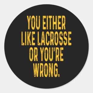 Lacrosse T Shirt Lacrosse Clothing Tee Gear  Classic Round Sticker