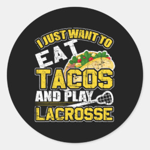 Lacrosse Taco Lax Player Goalie Sticks Team Athlet Classic Round Sticker