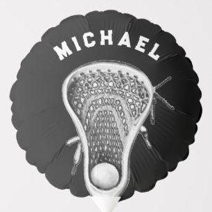 Lacrosse Team Black Balloon