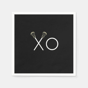 Lacrosse Team Black Napkins