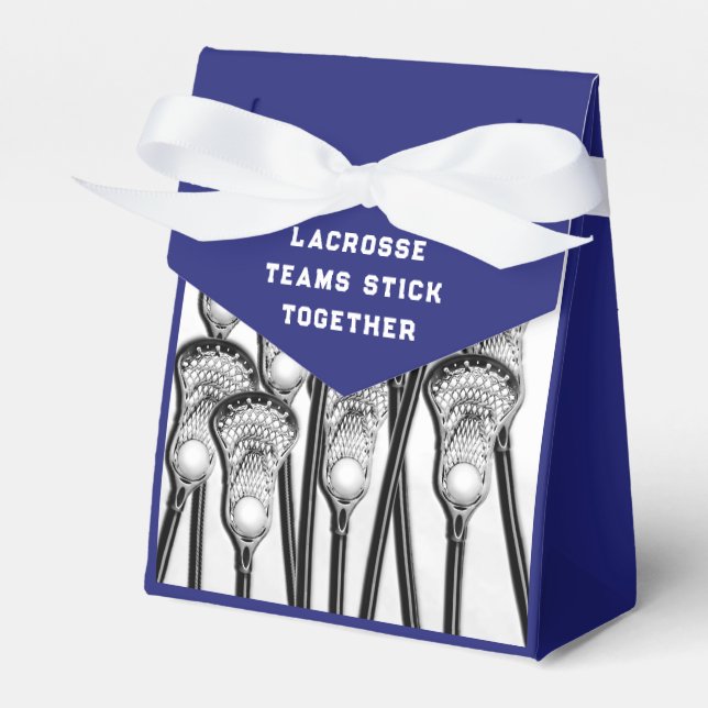 Lacrosse Team Blue Favor Box (Front Side)