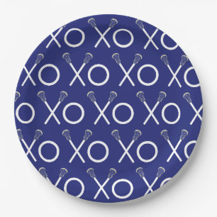Lacrosse Team Blue Paper Plates