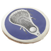 Lacrosse Team Blue Sugar Cookie (Angled)