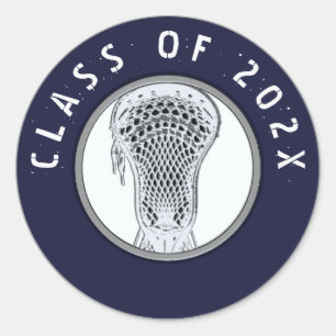 Lacrosse Team Class of 2025 Classic Round Sticker