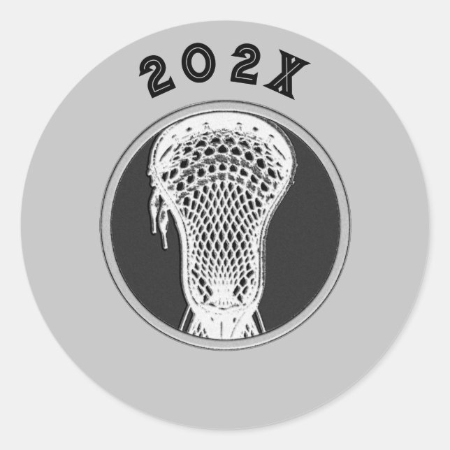 Lacrosse Team Classic Round Sticker (Front)