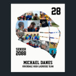 Lacrosse Team Custom Senior Night Photo Collage Poster<br><div class="desc">Personalized lacrosse photo collage for lacrosse player. This customizable photo gift is perfect for senior night, graduation or birthday gift for your athlete son. It's a great way to display precious moments and memories from their game play. The poster features a collage of photos, and it can be customized with...</div>