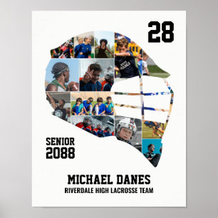 Lacrosse Team Custom Senior Night Photo Collage Poster