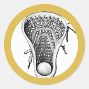 Lacrosse Team Gold Classic Round Sticker