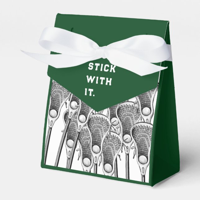 Lacrosse Team Green Favor Box (Front Side)