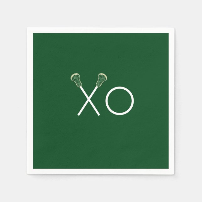 Lacrosse Team Green Napkins (Front)
