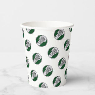 Lacrosse Team Green Paper Cups