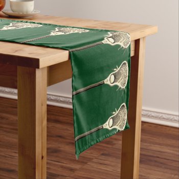 Lacrosse Team Green Short Table Runner by lacrosseshop at Zazzle