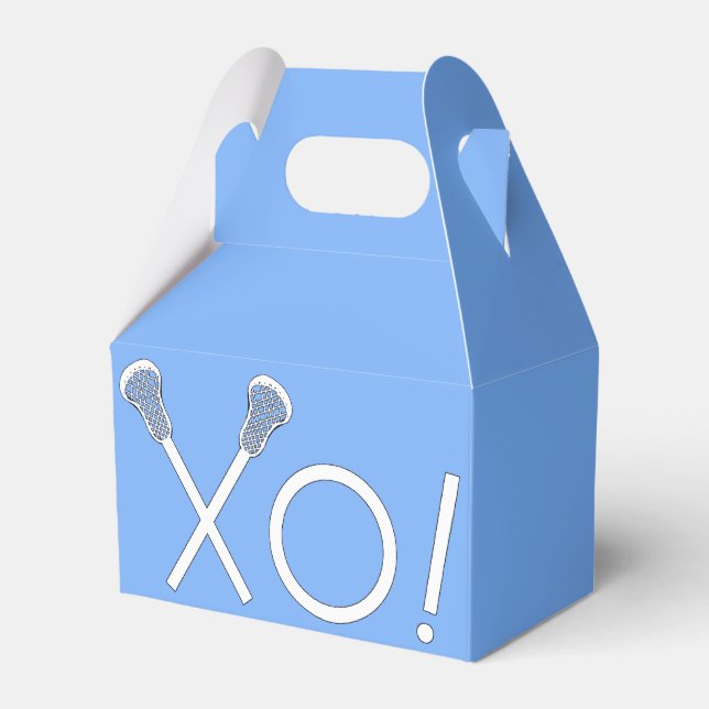 Lacrosse Team Light Blue Favor Boxes (Front Side)