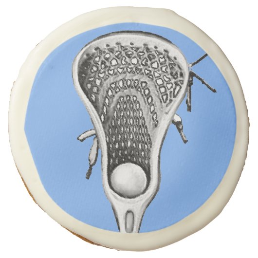 Lacrosse Team Light Blue Sugar Cookie (Front)