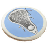 Lacrosse Team Light Blue Sugar Cookie (Angled)