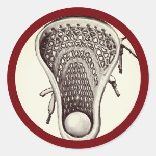 Lacrosse Team Maroon Classic Round Sticker