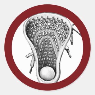 Lacrosse Team Maroon Classic Round Sticker