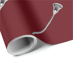 Lacrosse Team Maroon Gift Wrapping Paper