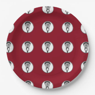 Lacrosse Team Maroon Paper Plates