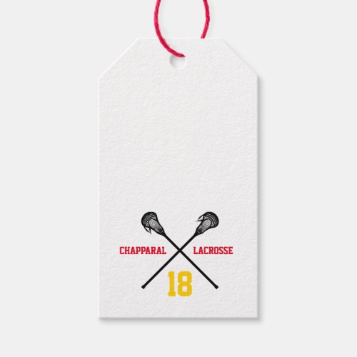 Lacrosse Team Name Colors Number Sports Gift Tags