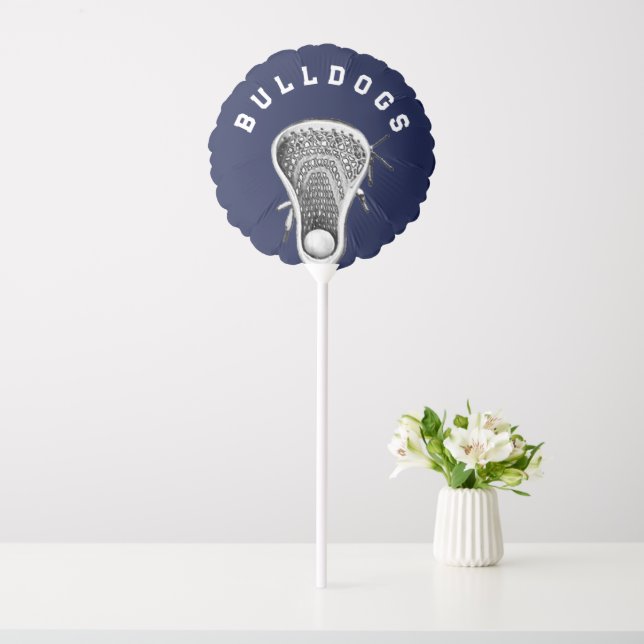 Lacrosse Team Navy Blue Balloon (In SItu)