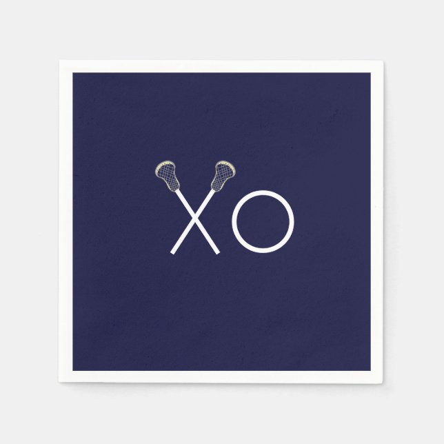 Lacrosse Team Navy Blue Napkins (Front)