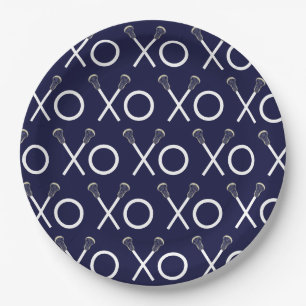 Lacrosse Team Navy Blue Paper Plates