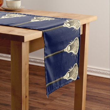 Lacrosse Team Navy Blue Short Table Runner by lacrosseshop at Zazzle