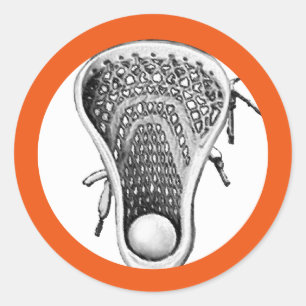 Lacrosse Team Orange Classic Round Sticker