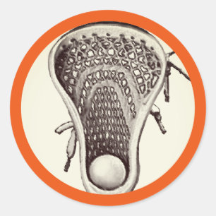 Lacrosse Team Orange Classic Round Sticker