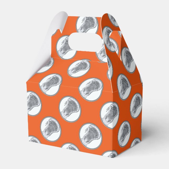 Lacrosse Team Orange Favor Box (Front Side)