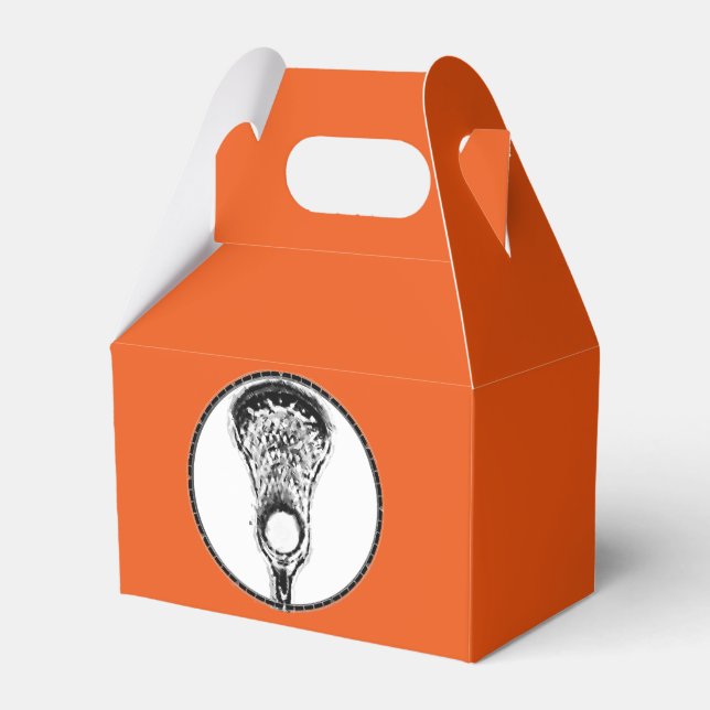 Lacrosse Team Orange Favor Box (Front Side)