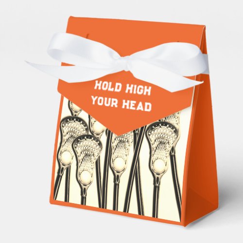 Lacrosse Team Orange Favor Boxes