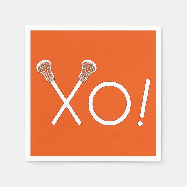 Lacrosse Team Orange Napkins (Front)