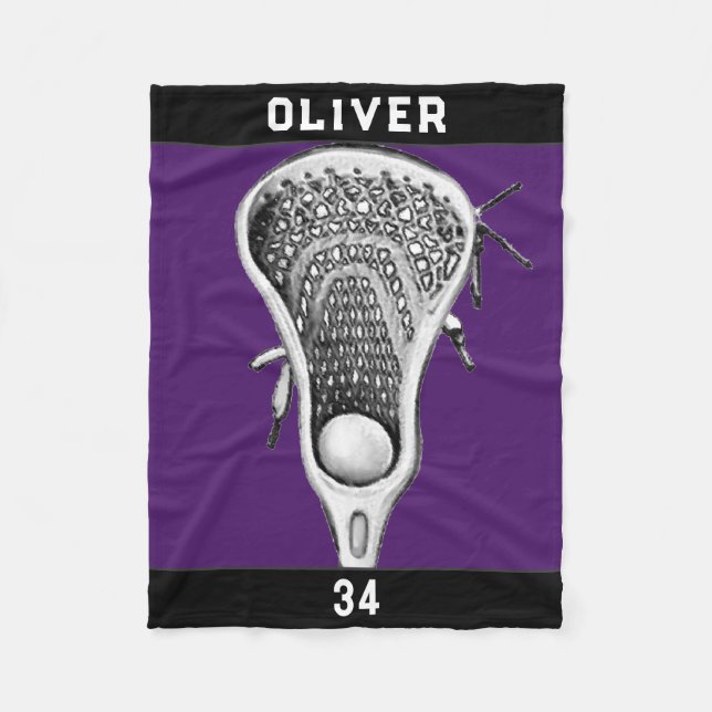 Lacrosse Team Purple Fleece Blanket (Front)