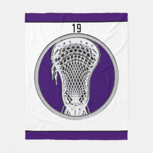 Lacrosse Team Purple Fleece Blanket