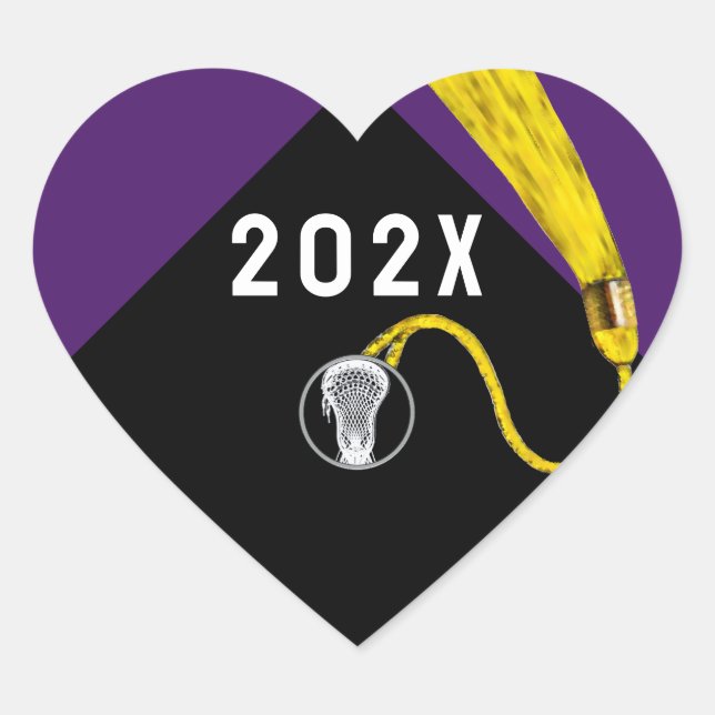 Lacrosse Team Purple Heart Sticker (Front)