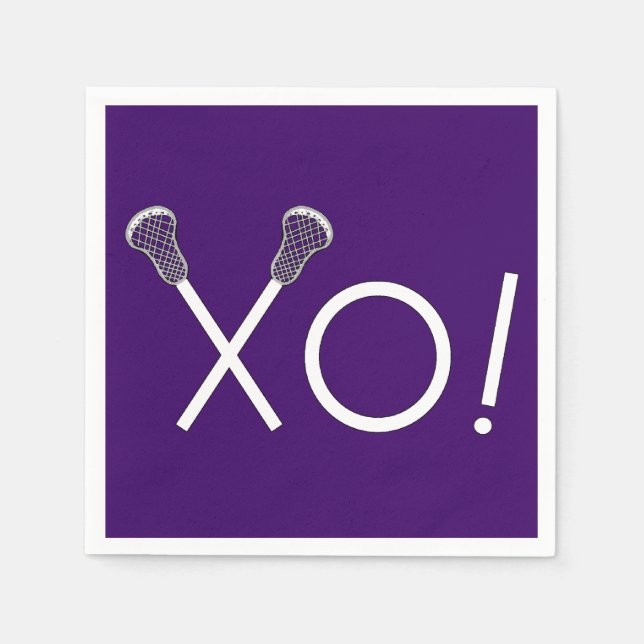 Lacrosse Team Purple Napkins (Front)