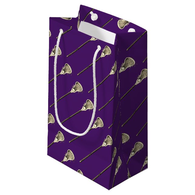 Lacrosse Team Purple Small Gift Bag (Front Angled)