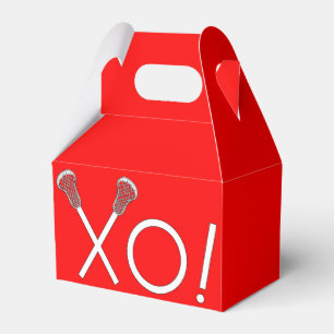 Lacrosse Team Red Favor Boxes