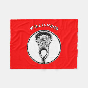 Lacrosse Team Red Gifts Fleece Blanket
