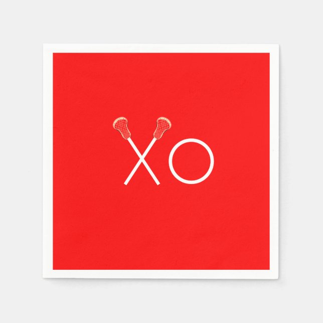 Lacrosse Team Red Napkins (Front)