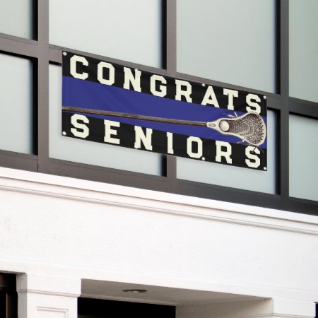 Lacrosse Team Seniors Blue Congrats Banner