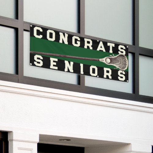 Lacrosse Team Seniors Green Congrats Banner