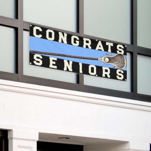 Lacrosse Team Seniors Light Blue Congrats Banner