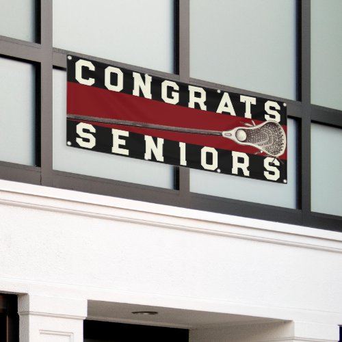 Lacrosse Team Seniors Maroon Congrats Banner