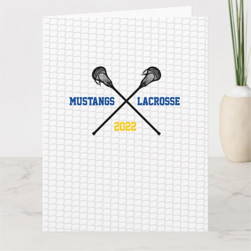 Lacrosse Team Year Thank You Coach Players Colors Card
