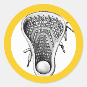 Lacrosse Team Yellow Classic Round Sticker
