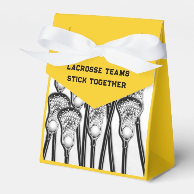 Lacrosse Team Yellow Favor Box (Front Side)