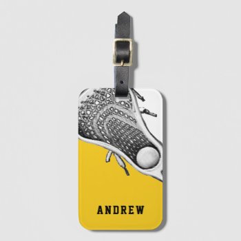 Lacrosse Team Yellow Luggage Tag by lacrosseshop at Zazzle